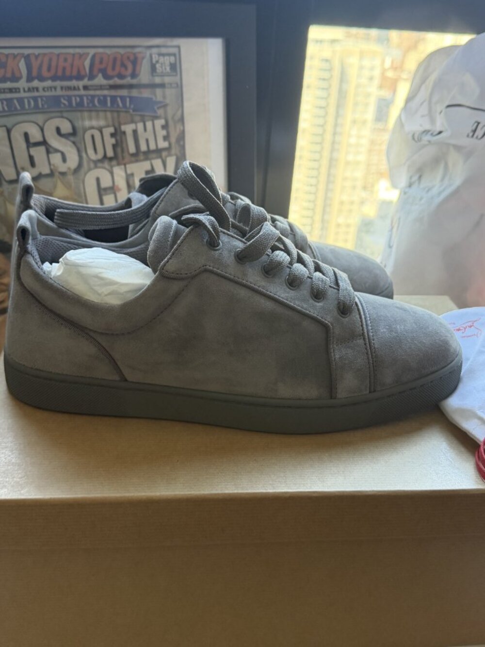 Christian Louboutin Louis Junior Gray Size 44 BRAND NEW IN BOX